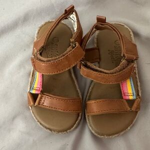 OshKosh B'gosh Brown Sandals with Colorful Straps